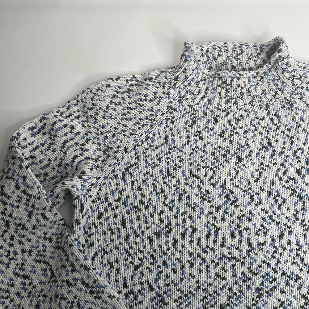 Talbots Sweater Knit Pullover Heather Blue Cozy Large Cotton‎ Blend Comfortcore